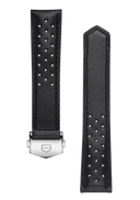 39MM Black Perforated Leather Strap