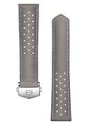 39mm Grey Perforated Leather Strap