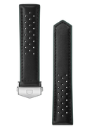 41MM Black Perforated Leather Strap