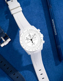 Curved Rubber Strap - White